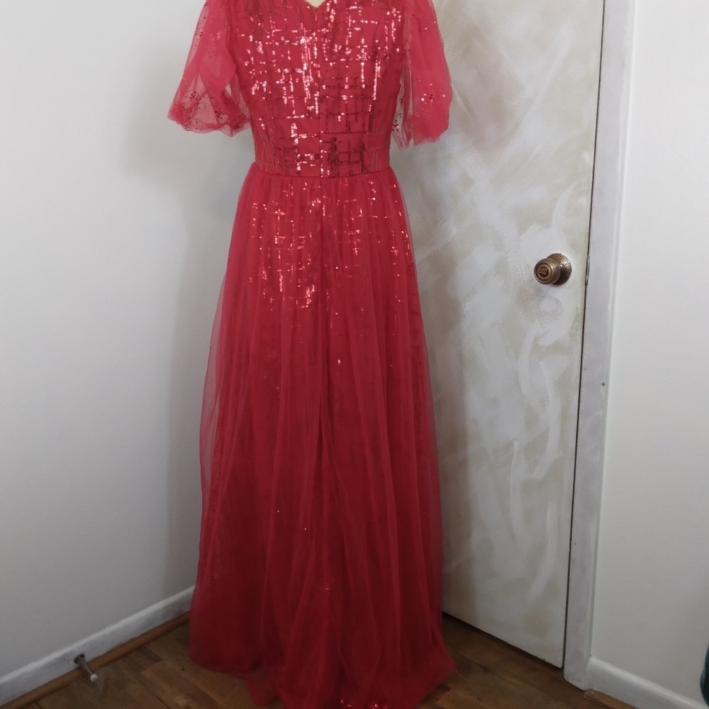 Giffniseti Size XL Long Formal Red dress - Picture 3 of 16